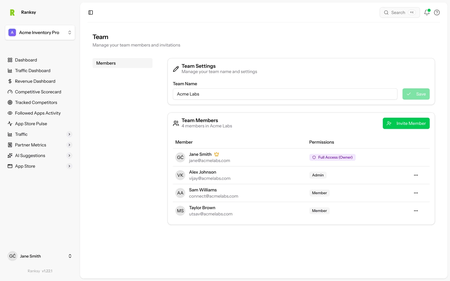 Team management overview