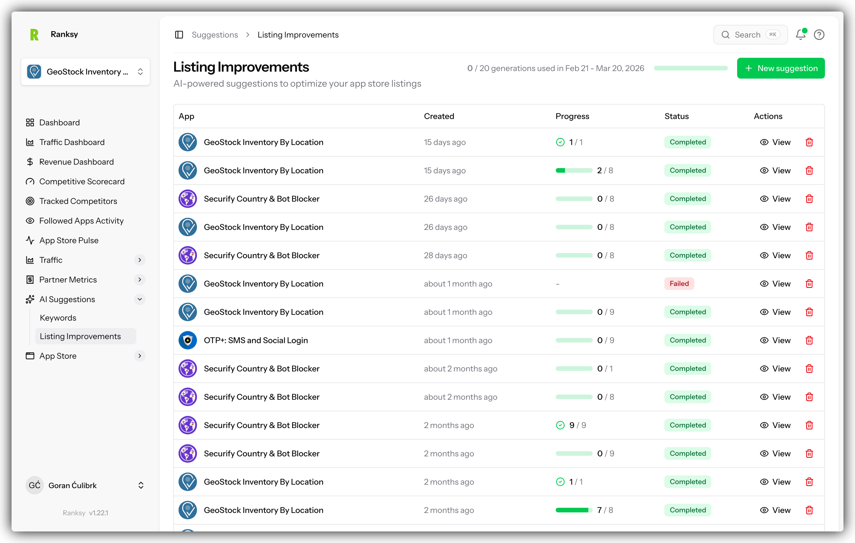 AI listing improvements